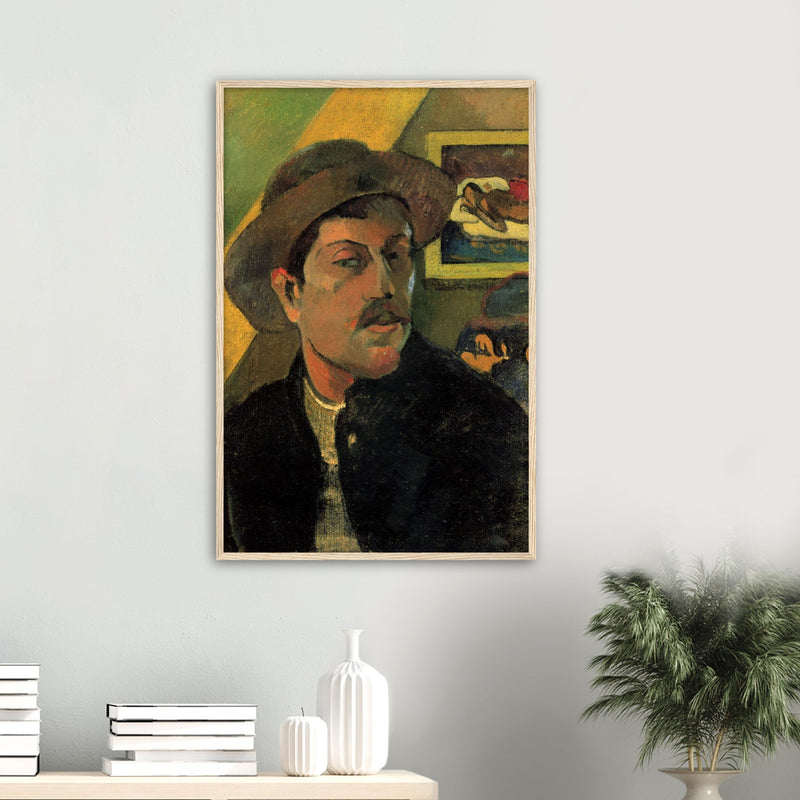 Self Portrait in a Hat Print by Gauguin