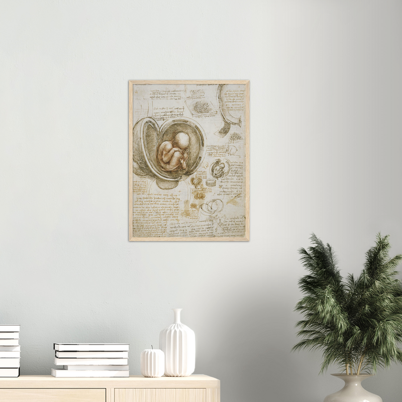 Foetus in the Womb Art Print by Da Vinci