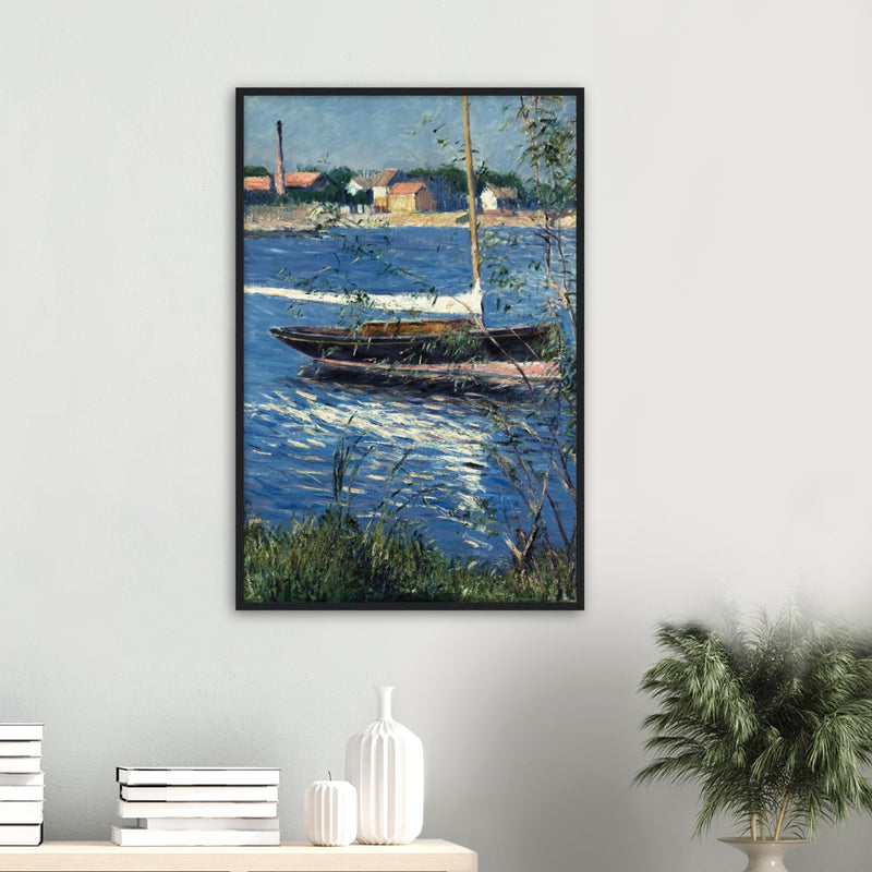 Boat at Anchor on the Seine at Argenteuil Print by Caillebotte