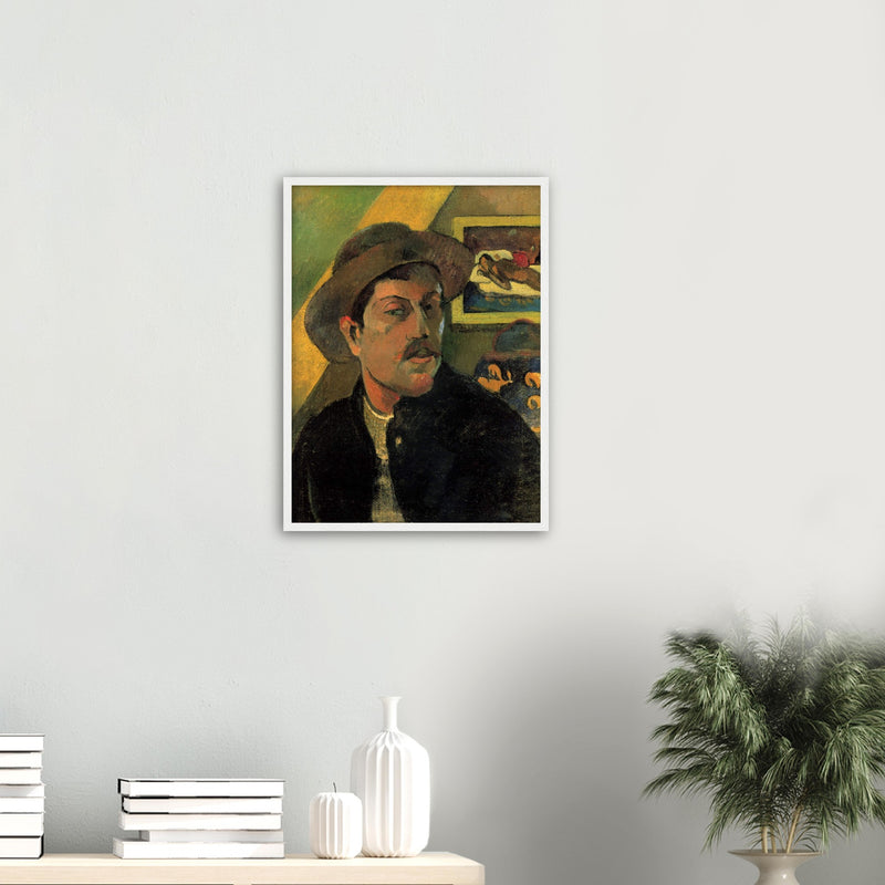 Self Portrait in a Hat Print by Gauguin