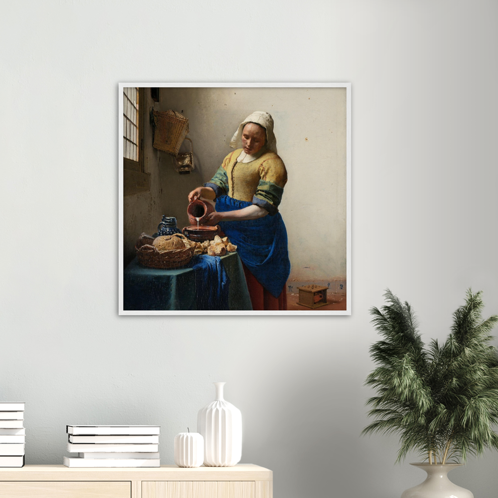 The Milkmaid by Johannes Vermeer inside Van Goghs Bedroom in Arles Digital  Art by Nicko Prints - Fine Art America
